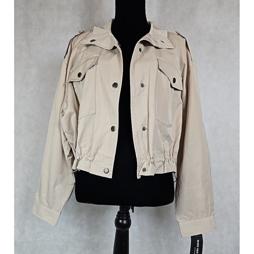 Marc New York Jacket Womens Size Large Coat Khaki Drawstring Pockets‎ NWT